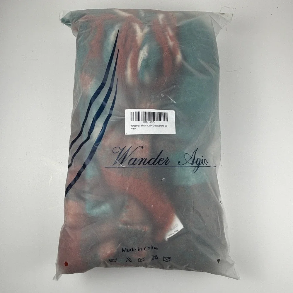 NWT Wander‎ Agio Colorful Plaid Winter Scarf Rust Teal 84